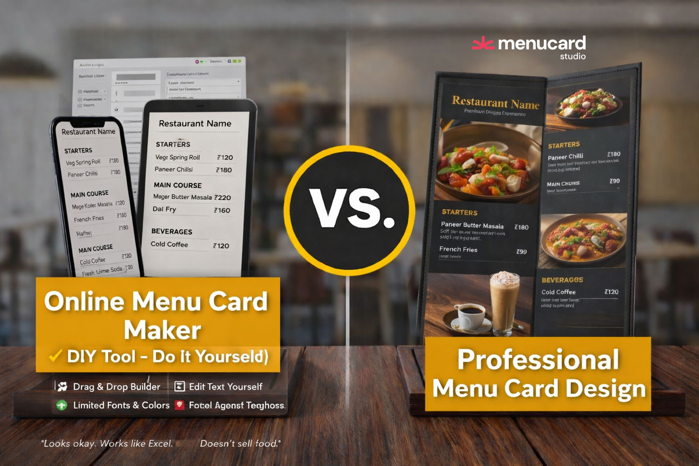 Professional Menu Card design / print service