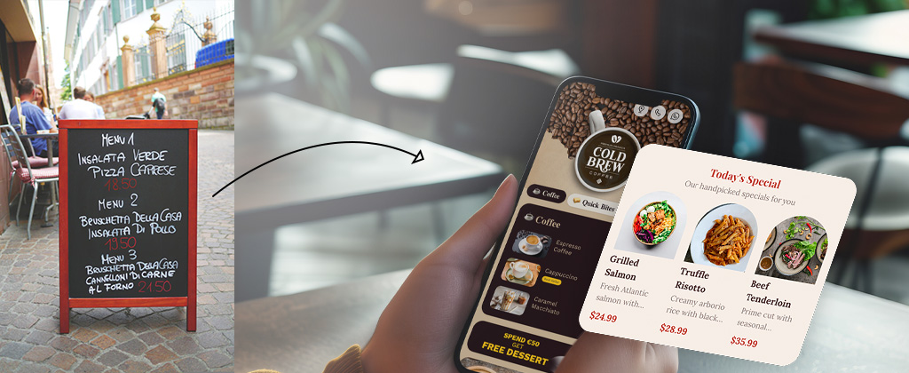 qr menu card example